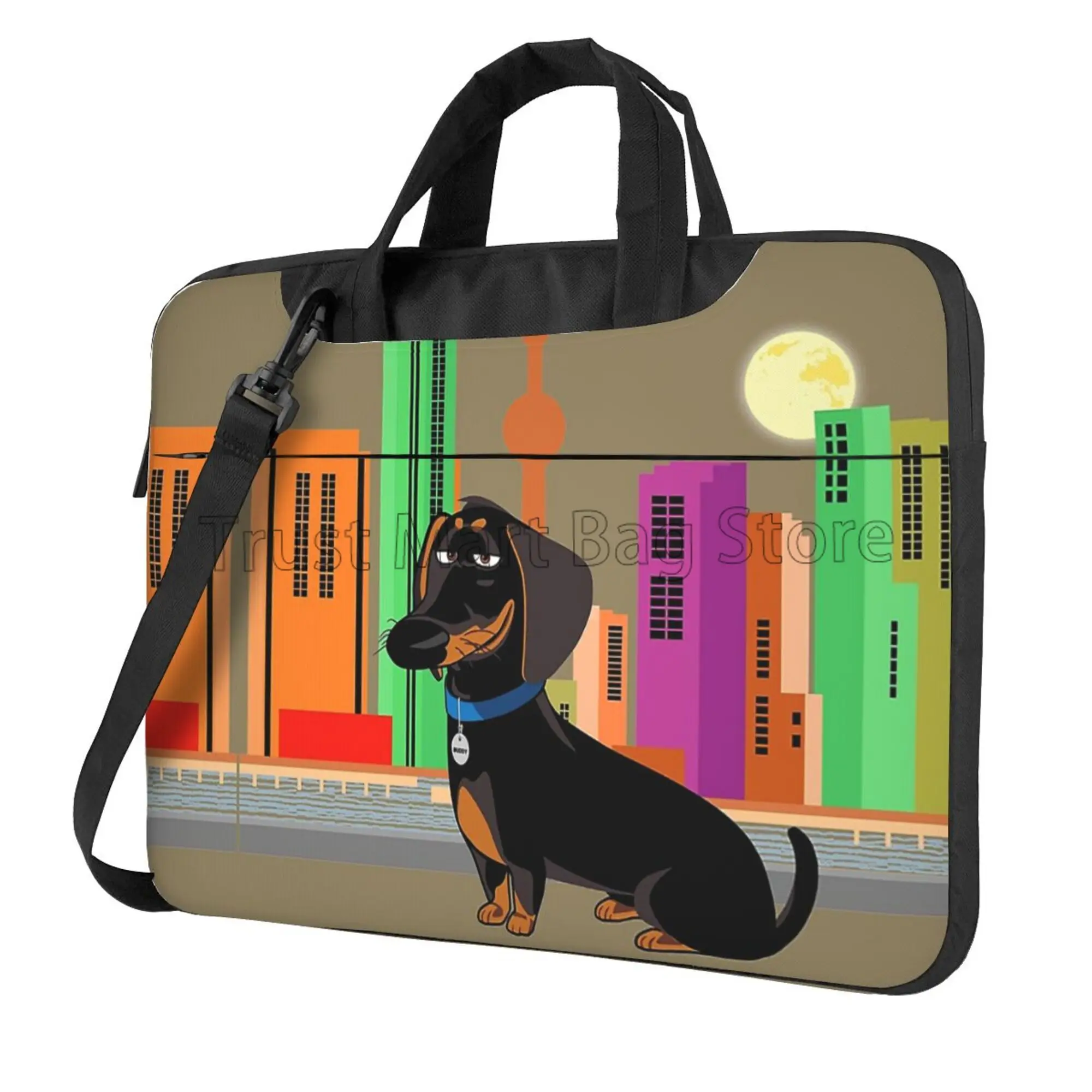 Laptop Backpack 15.6 - 귀여운 닥스훈트 프린트 노트북 운반 가방