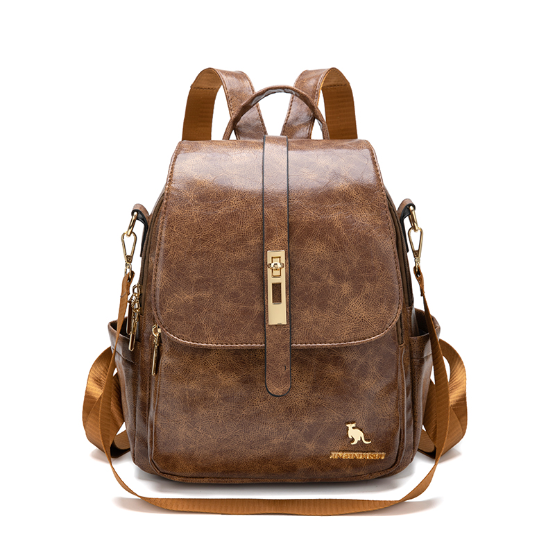 Leather Backpack Vintage - 대학생 여성용 부드러운 가죽 빈티지 백팩,