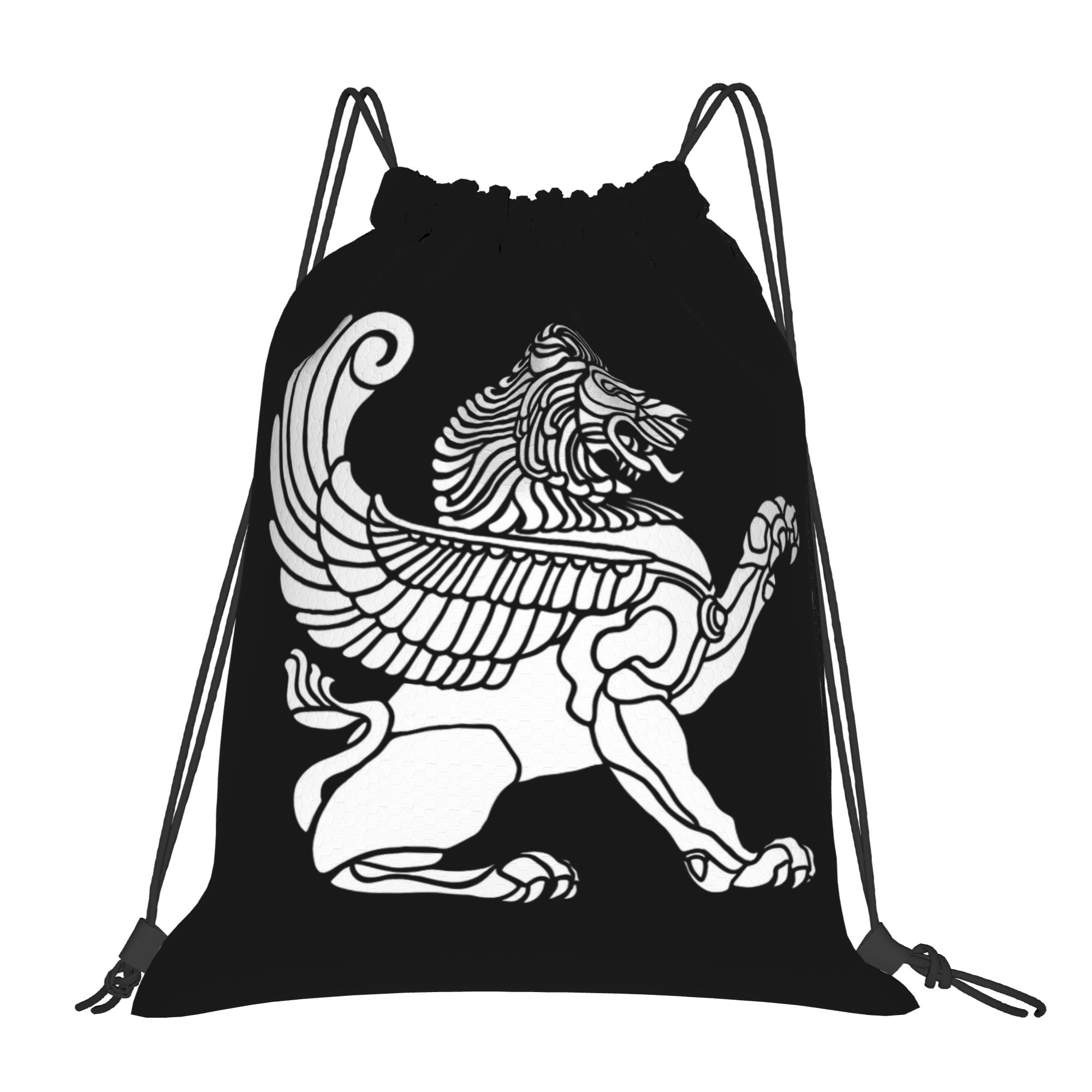 Drawstring Gym Bag - 페르시아 사자 이란 이란 페르시아 상징주의