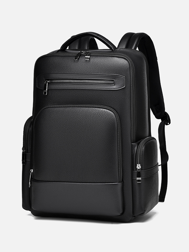 Laptop Backpack 15.6 - 남성 패션 백팩 PU 가죽 서류