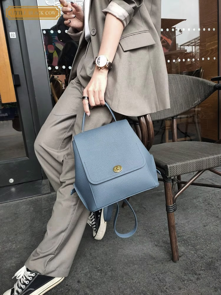 Leather Backpack Vintage - 정품 가죽 배낭, 여성 캐주얼 패션,