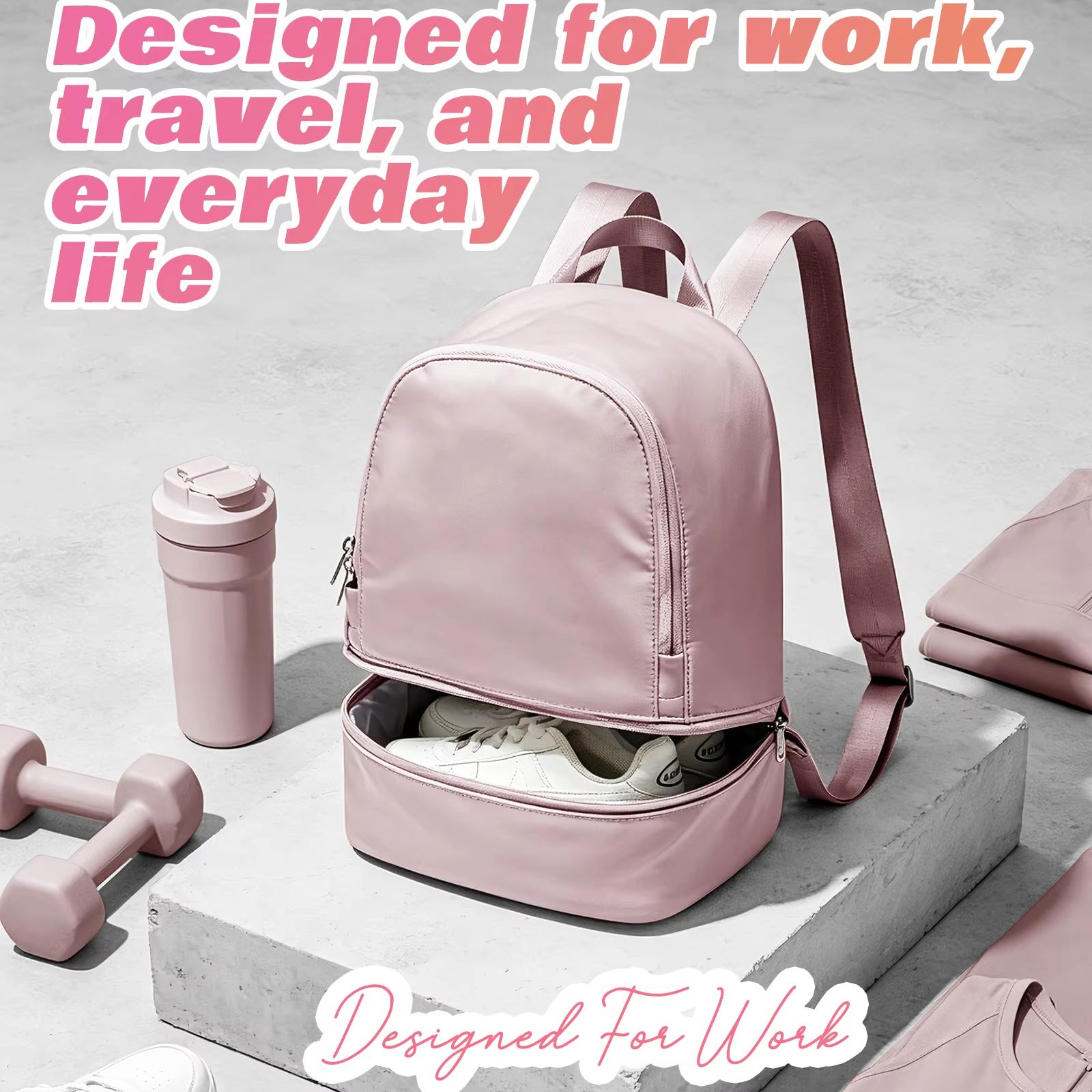 Fashion Backpack Women - 여성용 가방, 신발 수납공간이 있는 소형
