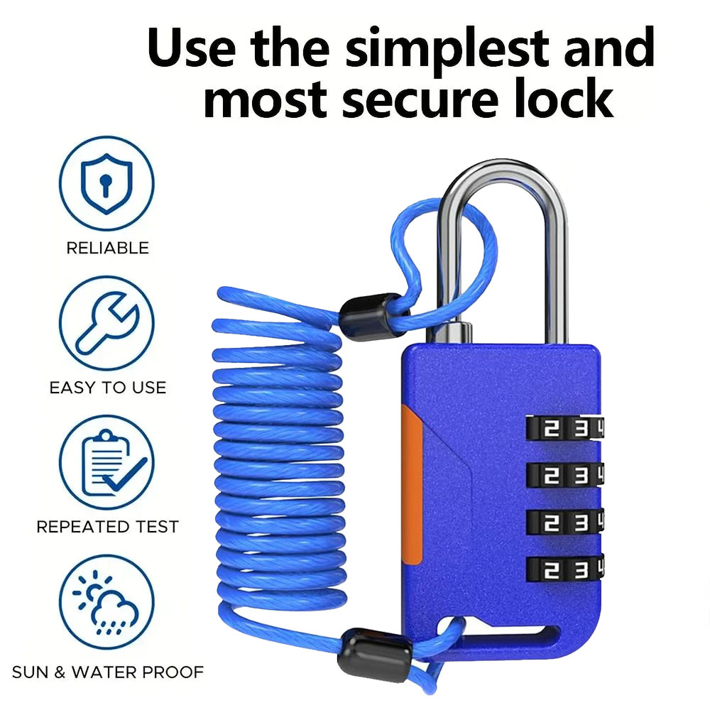 Travel Backpack Anti Theft - 4자리 조합 자물쇠와 신축성 있는 케이블
