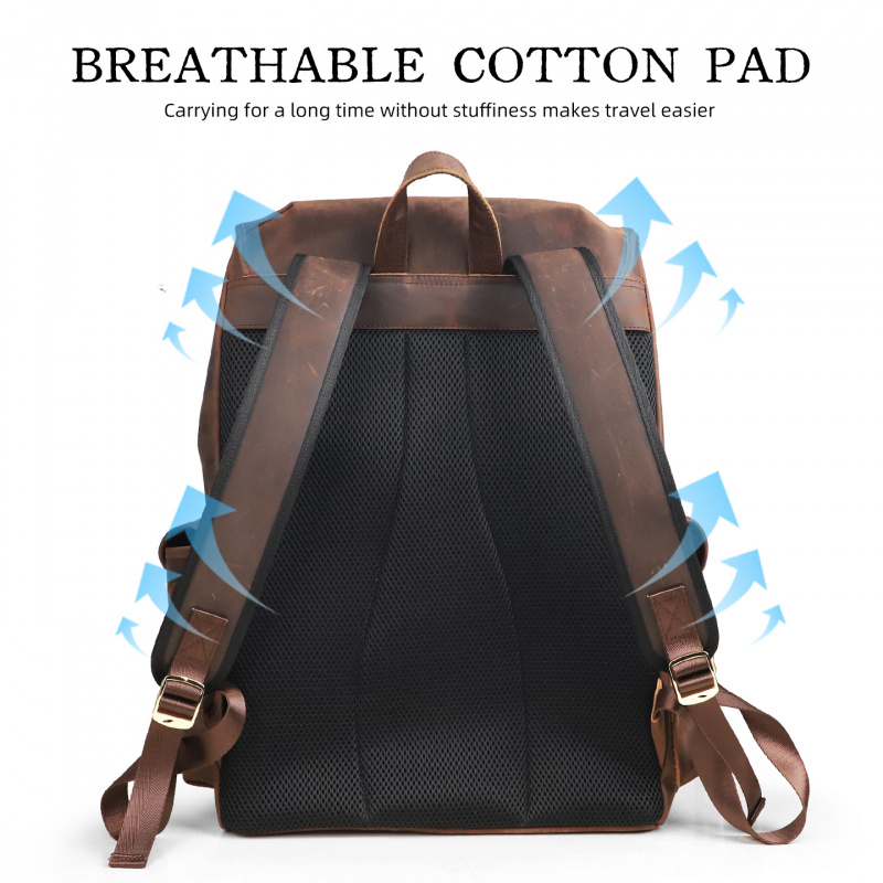 새로운 도착 가죽 배낭 럭셔리 남자 진짜 소 가죽 여행 - Leather Backpack Vintage 리뷰 및 가격