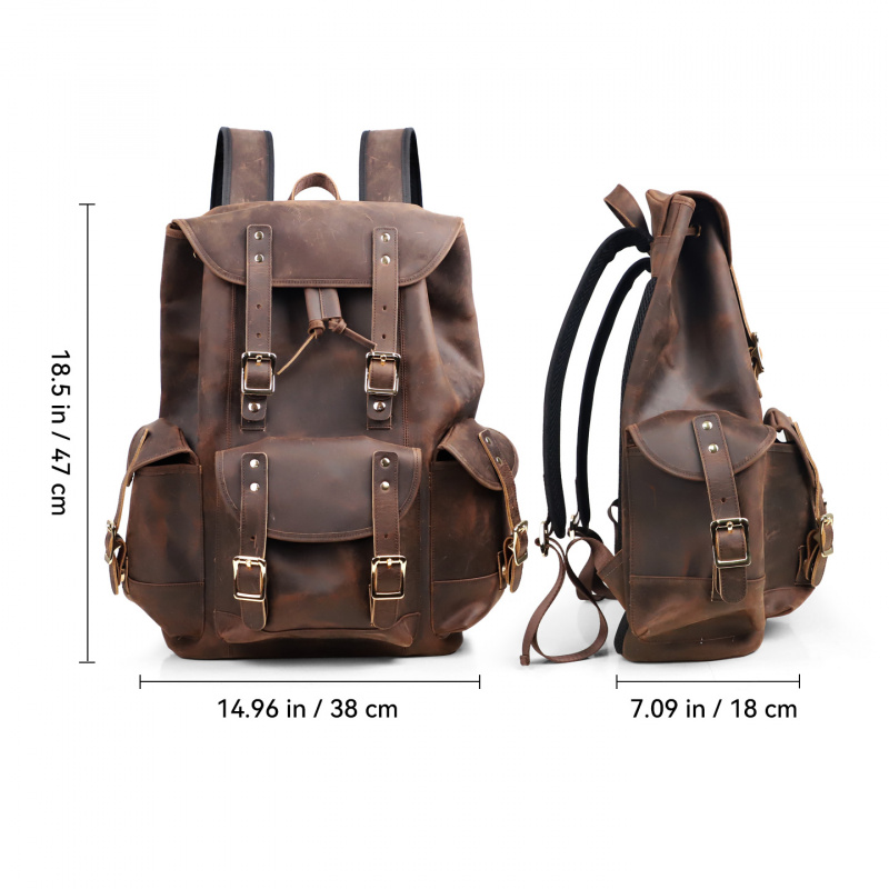 새로운 도착 가죽 배낭 럭셔리 남자 진짜 소 가죽 여행 - Leather Backpack Vintage 리뷰 및 가격