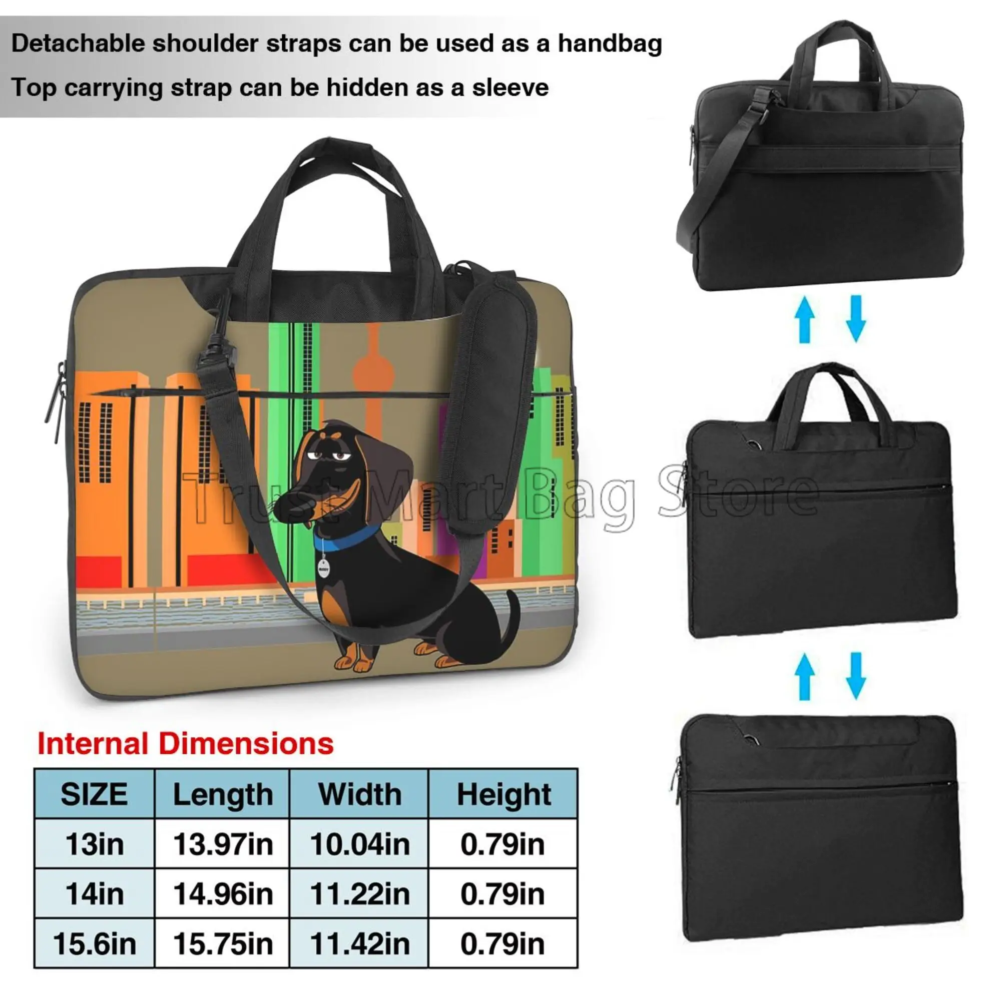 귀여운 닥스훈트 프린트 노트북 운반 가방 케이스 노트북 - Laptop Backpack 15.6 리뷰 및 가격