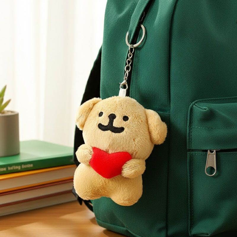 1-10PCS 하트 모양의 개 플러시 키 체인 귀여운  - Mini Backpack Purse 리뷰 및 가격