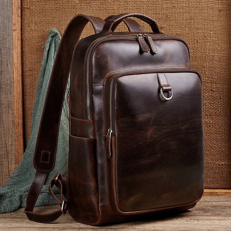 남성용 탑 그레인 왁스 가죽 노트북 백팩 |   비즈니 - Leather Backpack Vintage 리뷰 및 가격