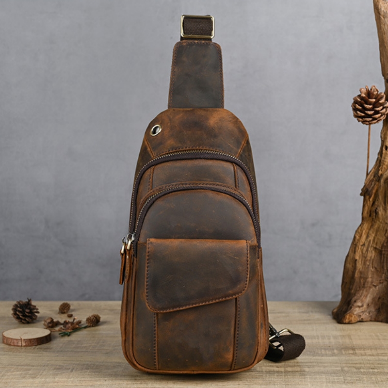 디자이너 럭셔리 다기능 남성 가슴 가방 대용량 야외 남 - Leather Backpack Vintage 리뷰 및 가격