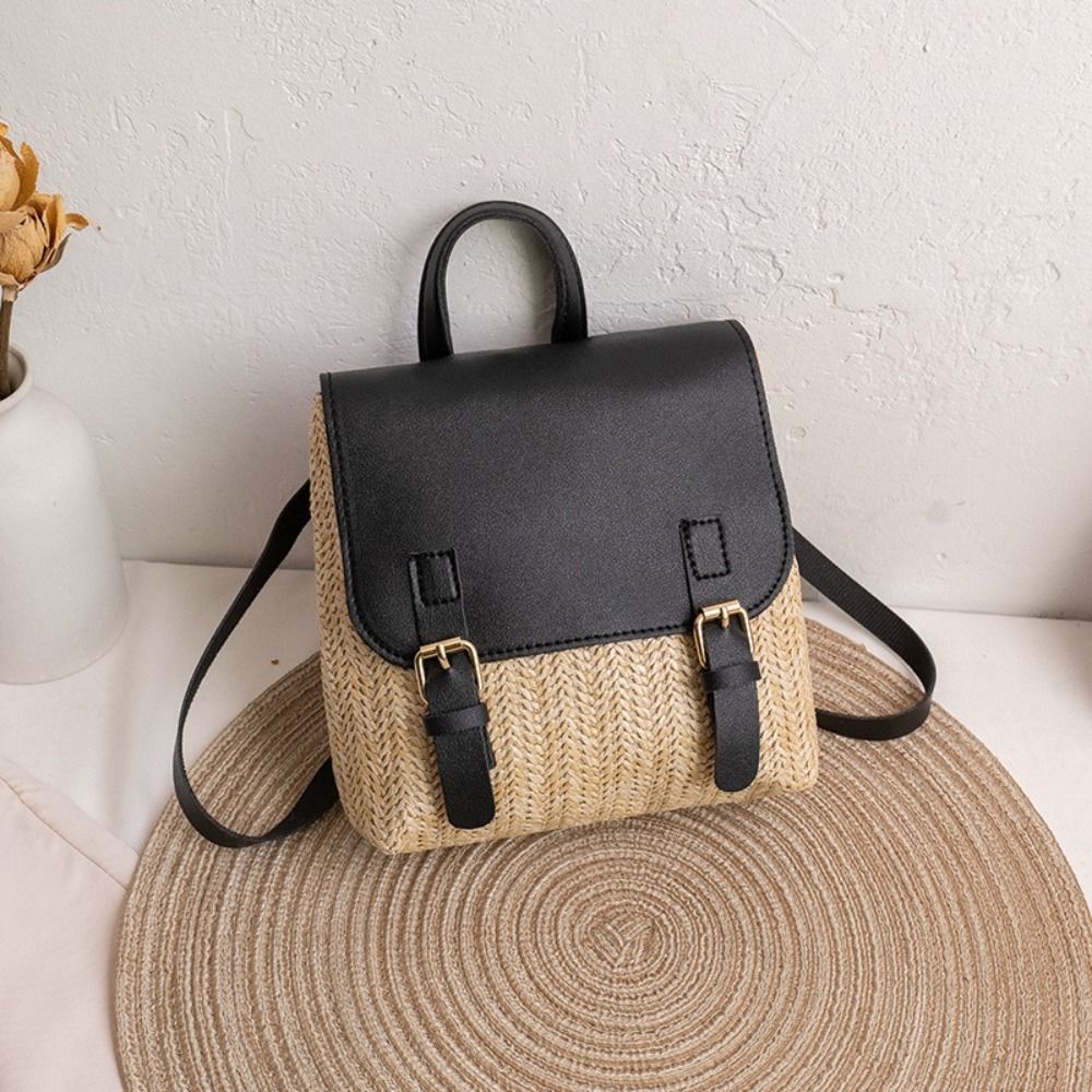 다용도 가방 PU 가죽 밀짚 배낭 레트로 디자인 우아한 - Leather Backpack Vintage 리뷰 및 가격