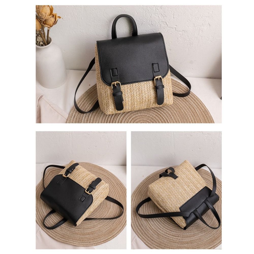 다용도 가방 PU 가죽 밀짚 배낭 레트로 디자인 우아한 - Leather Backpack Vintage 리뷰 및 가격