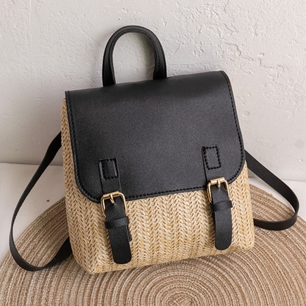 다용도 가방 PU 가죽 밀짚 배낭 레트로 디자인 우아한 - Leather Backpack Vintage 리뷰 및 가격