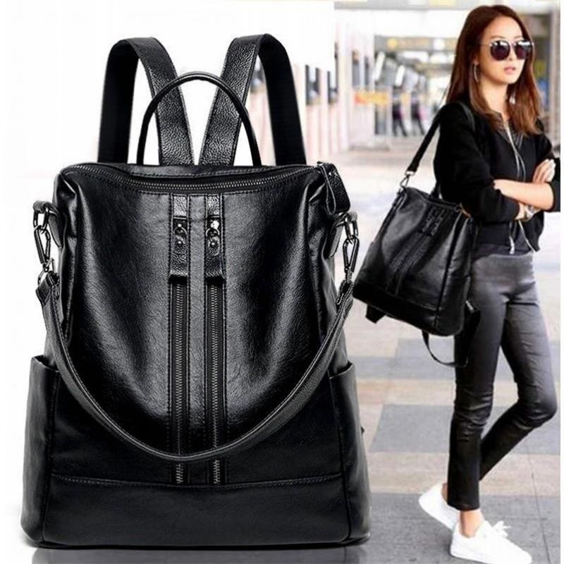 여성 부드러운 가죽 배낭 학교 블랙 캐주얼 다기능 대학 - Mini Backpack Purse 리뷰 및 가격