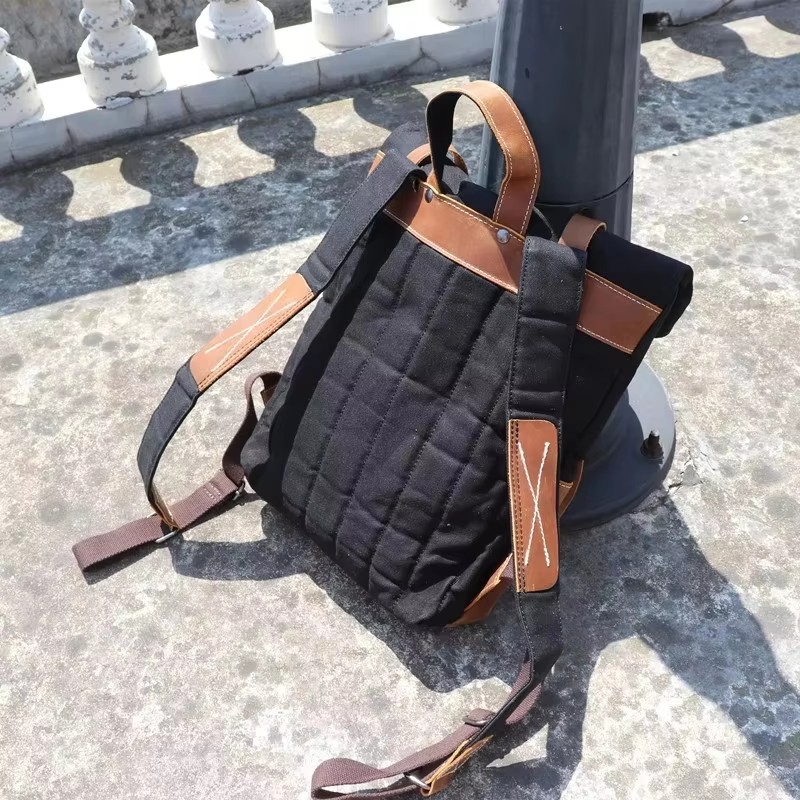패션 남성 백팩 왁스 캔버스 소가죽 가죽 백팩 대용량  - Leather Backpack Vintage 리뷰 및 가격