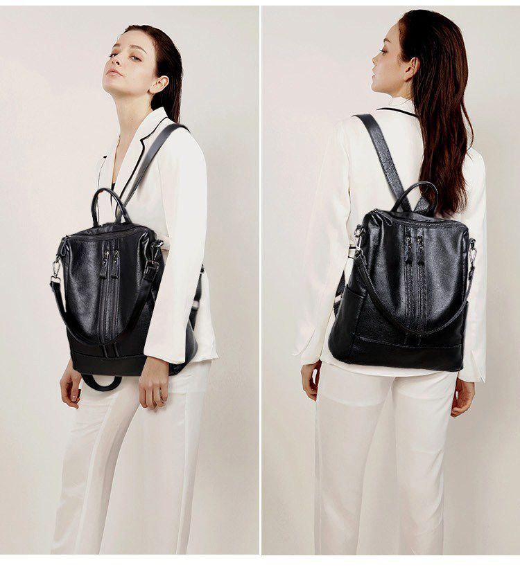 여성 부드러운 가죽 배낭 학교 블랙 캐주얼 다기능 대학 - Canvas Backpack Casual 리뷰 및 가격