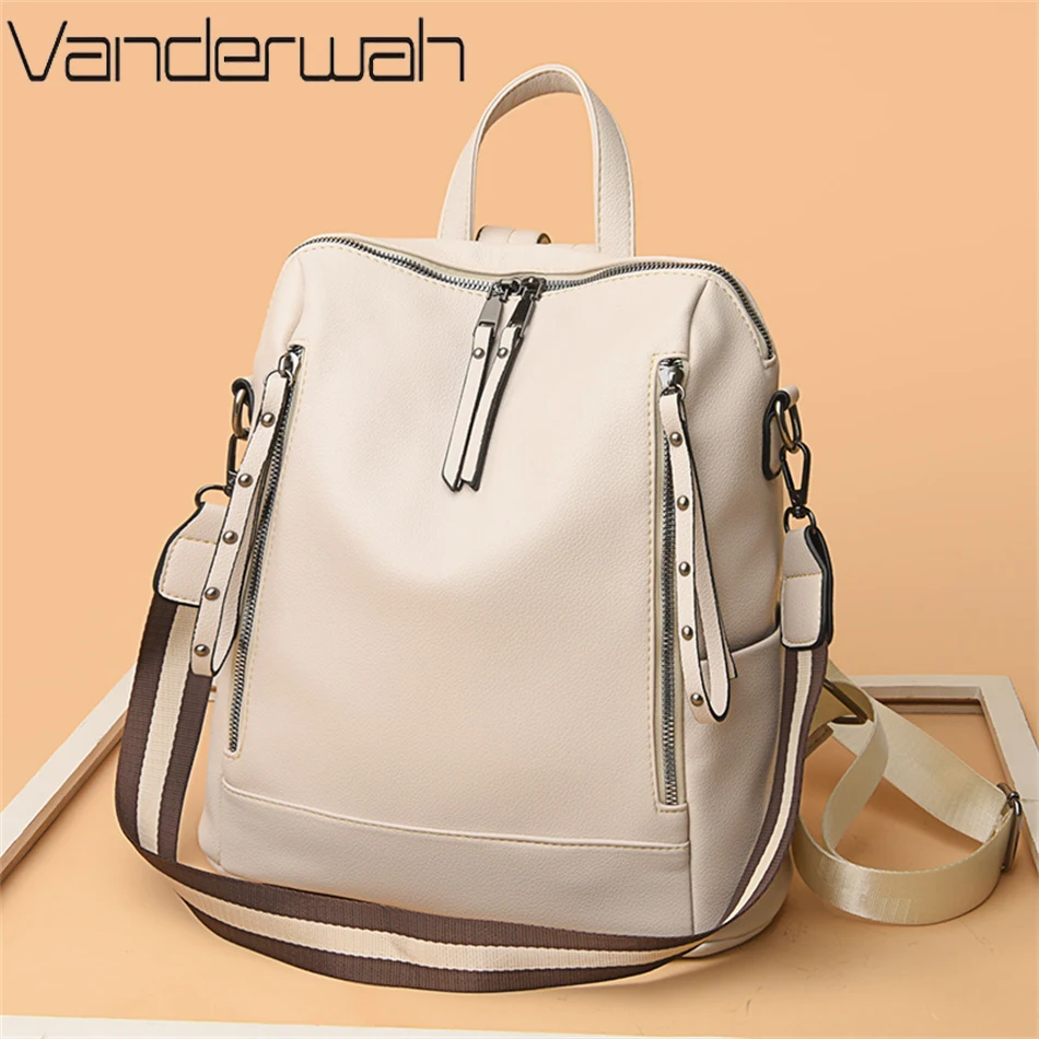 브랜드 럭셔리 배낭 부드러운 가죽 방수 배낭, 프레피  - School Backpack Teen 리뷰 및 가격