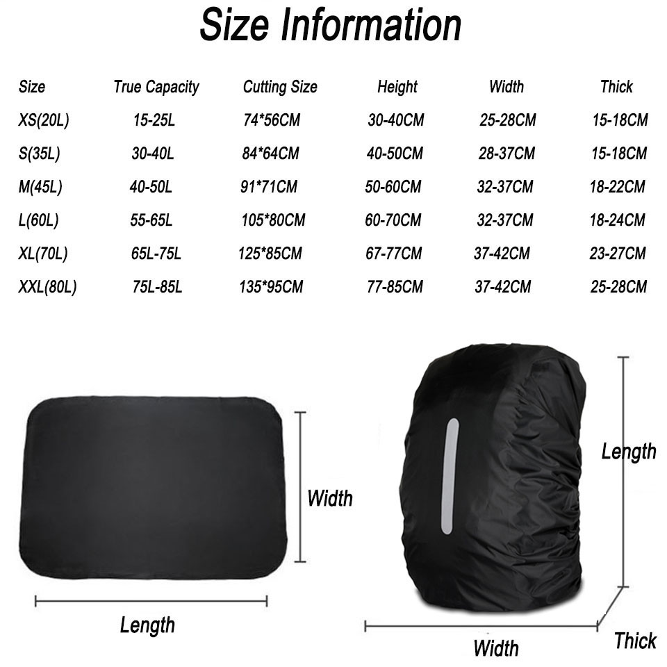 KoKossi 1Pcs 25-80L 배낭 방수 커버 야 - Rain Cover Backpack 리뷰 및 가격