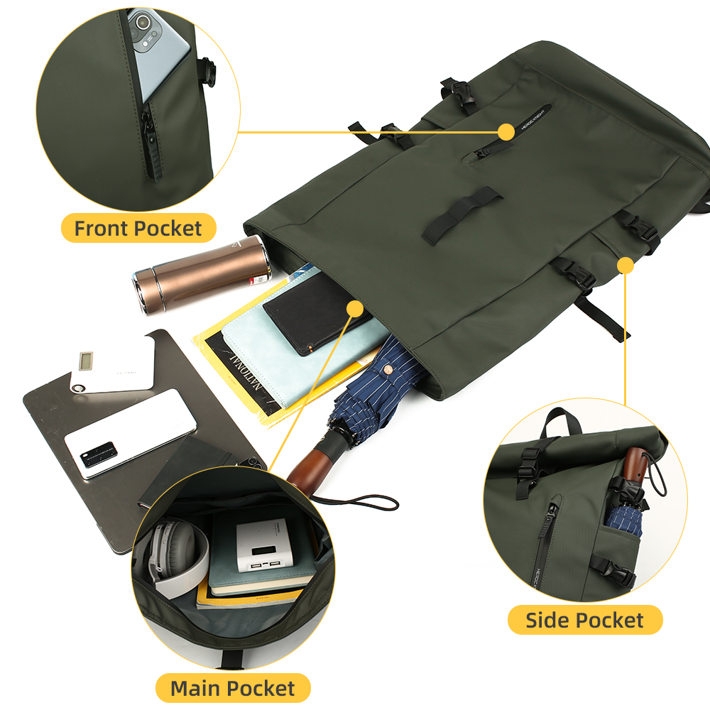 Heroic Knight 남성용 배낭 야외 여행 롤업  - Laptop Backpack 15.6 리뷰 및 가격
