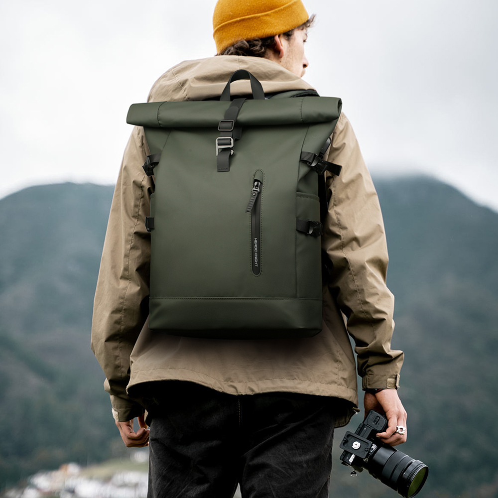 Heroic Knight 남성용 배낭 야외 여행 롤업  - Laptop Backpack 15.6 리뷰 및 가격