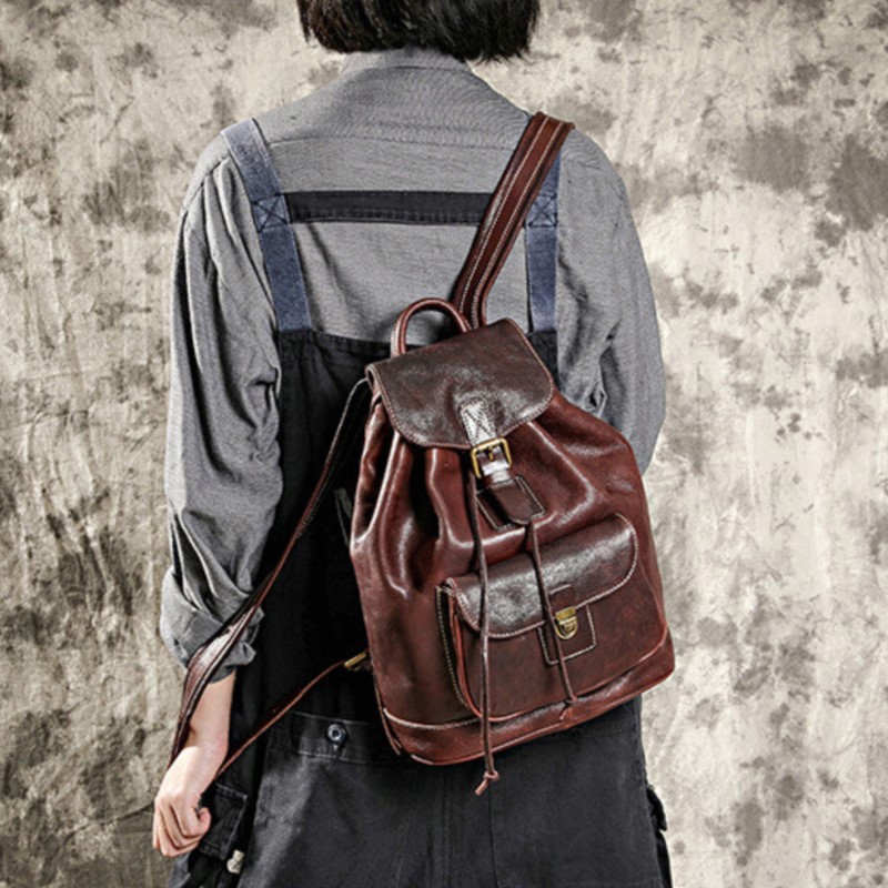 Johnature 레저 여행 가방 천연 진짜 소 가죽  - Leather Backpack Vintage 리뷰 및 가격