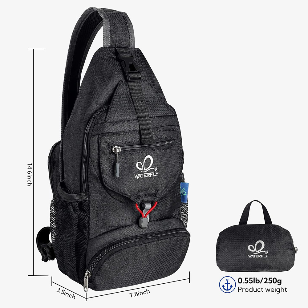 WATERFLY 체스트 백, 숄더 소형 크로스바디 백, - Sling Backpack Shoulder 리뷰 및 가격
