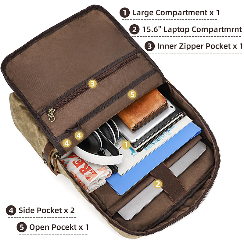 빈티지 15.6 인치 노트북 배낭 여성 남성 왁스 캔버 - Laptop Backpack 15.6 리뷰 및 가격