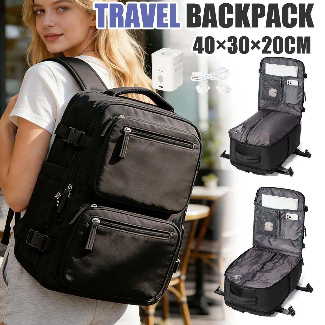 여성용 백팩 펌프가 있는 진공 백팩 휴대용 수하물 40 - Fashion Backpack Women 리뷰 및 가격