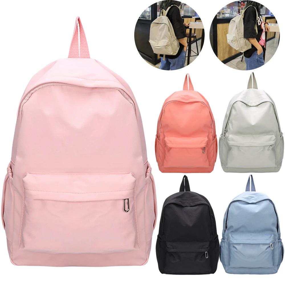 솔리드 컬러 나일론 프레피 백팩 한국 스타일 십대 여성 - School Backpack Teen 리뷰 및 가격