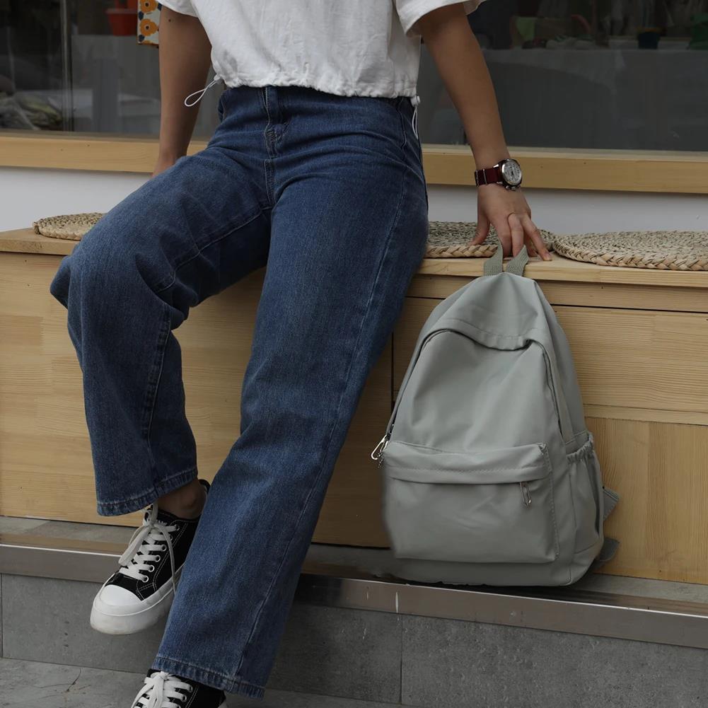솔리드 컬러 나일론 프레피 백팩 한국 스타일 십대 여성 - School Backpack Teen 리뷰 및 가격