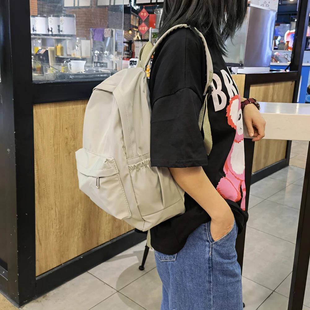 솔리드 컬러 나일론 프레피 백팩 한국 스타일 십대 여성 - School Backpack Teen 리뷰 및 가격